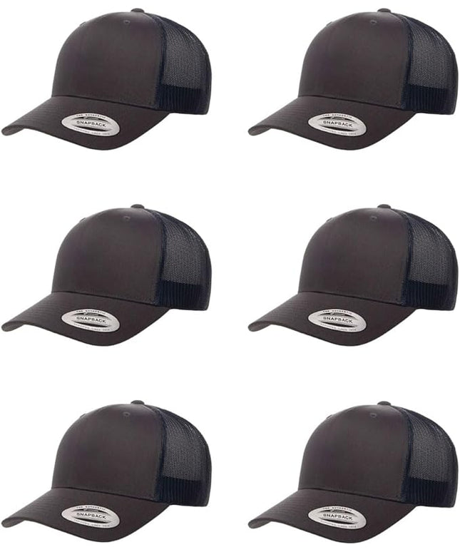 Yupoong Classic Premium Mesh 6 Panel Retro Trucker Cap | Mid Profile Snapback | OSFA | Bulk Pack Available