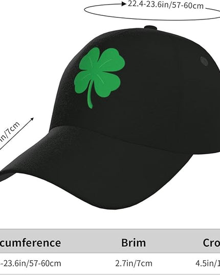 St. Patrick's Day Baseball Cap, Irish Green Clover Trucker Hat for Men Women, Fashion Adjustable Sun Visor Dad Hat