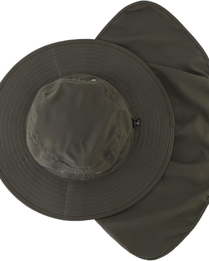Home Prefer UPF50 Mens Sun Hat with Neck Flap Quick Dry UV Protection Cap Womens Wide Brim Fishing Hat Neck Flap Beach Garden