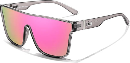 FEISEDY Sunglasses for Women Men, Fashion Mirrored Single Lens, Driving Beach Sunnies UV400 Shades B2996