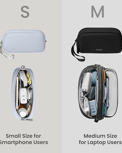 tomtoc Electronics Organizer Travel Case Performance, Water Resistant Bag Cable Tech Pouch Accessories, Carry Storage for Cord, Phone, Cables, Airpods, USB Flash Drive, Daily Items