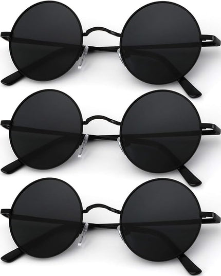 KALIYADI Round Polarized Sunglasses for Men Women Retro Metal Hippie Circle Style Sun Glasses UV Protection