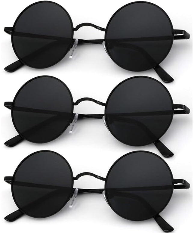 KALIYADI Round Polarized Sunglasses for Men Women Retro Metal Hippie Circle Style Sun Glasses UV Protection