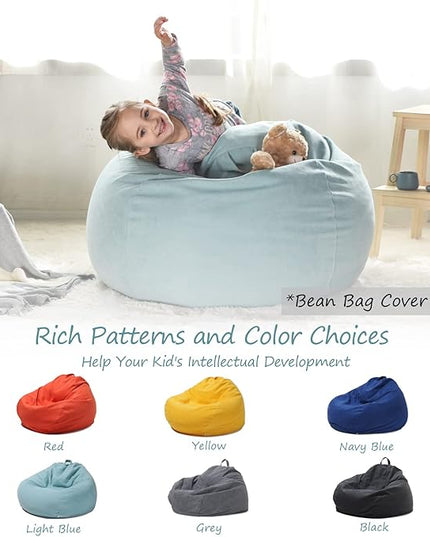 YuppieLife Stuffed Animals Bean Bag Chair Cover Candy-Colored Bean Bag（Just Cover, No Filling）/Extra Large Stuff 'n Sit Organization/Toy Storage Bag/Kids Toys Organizer（27'',Mint Green）