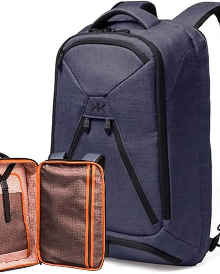 Knack Series 1 Laptop Backpack Fits up to 15 Inch - Knack Bags Carry-On Backpack, TSA Approved, Expandable Travel Backpacks With 3 Day Outfit Capacity (Dark Blue, Medium)