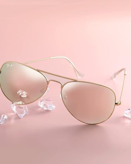 Pro Acme Classic Aviator Sunglasses for Women & Men Glass Lens Metal Frame UV400 Driver Sunglasses