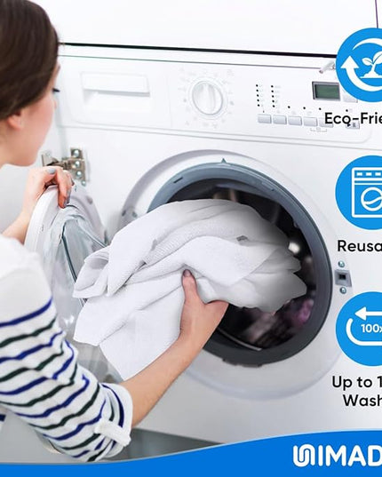 Microfiber Cleaning Cloth, 10 Pack Reusable Microfiber Towels for Cars Lint Free Cleaning Shop Towel Rags for Home Kitchen Automotive Bar Mechanic Restaurant Garage, 11.5"x 11.5", White