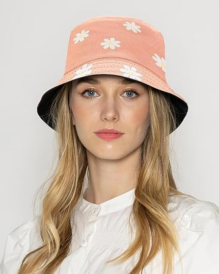 Malaxlx Unisex Bucket Hat Beach Sun Hat Aesthetic Fishing Hat for Men Women Teens, Reversible Double-Side-Wear