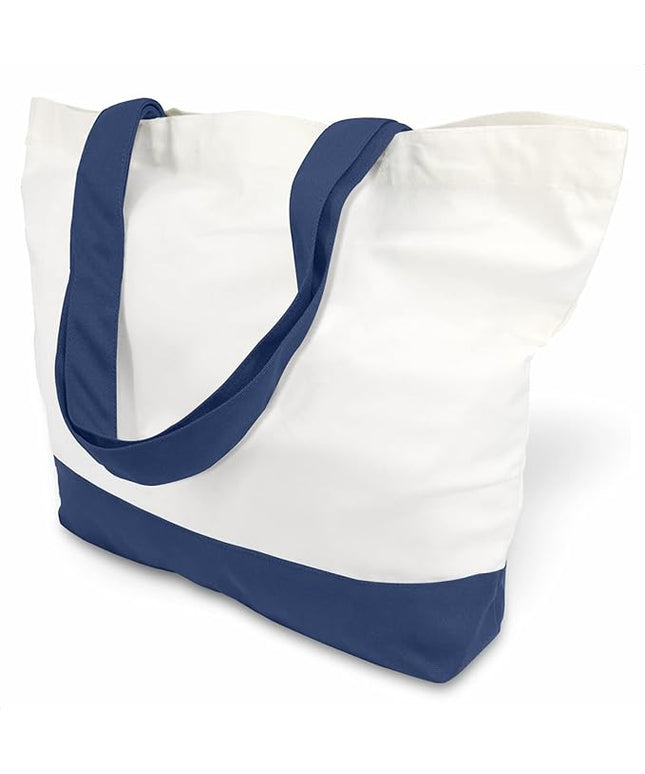 TOPDesign 1-Pack Super Strong Large 12oz Cotton Canvas Tote Bag, Reusable Grocery Shopping Cloth Bag, Fashionable Two-Tone Totes for Crafts, DIY Your Creative Designs