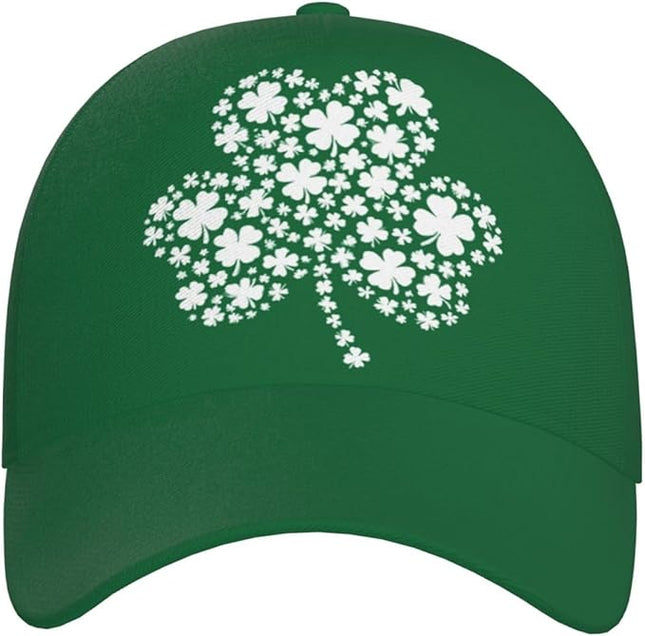 St. Patrick's Day Baseball Cap, Irish Green Clover Trucker Hat for Men Women, Fashion Adjustable Sun Visor Dad Hat