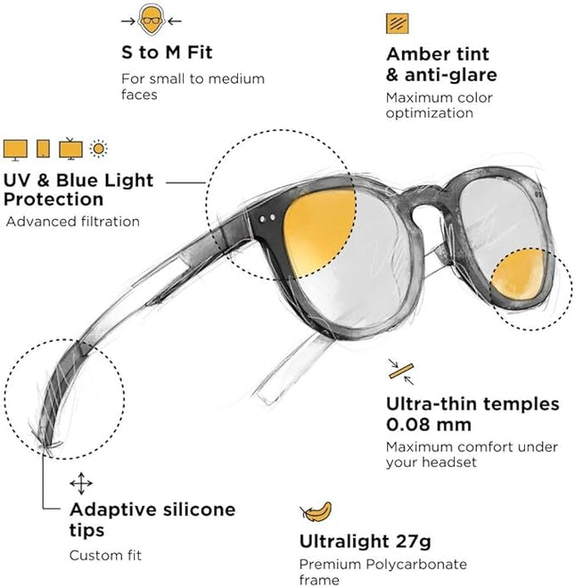 Horus X • Blue Light Glasses Men Women | Blue Light Blocking Glasses for Screen Anti-Fatigue & Eye Migraine | Urban V3