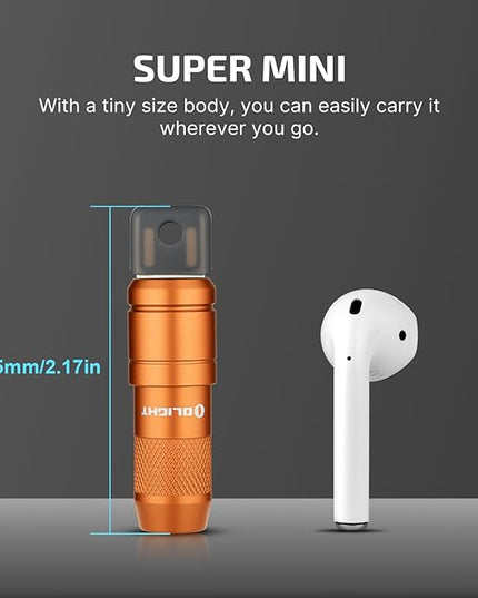 OLIGHT IMINI 2 EDC Rechargeable Keychain Flashlight, 50 Lumens Compact and Portable Mini LED Keyring Lights with Built-in Battery Ideal for Everyday Carry and Emergencies (Orange)