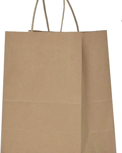 Qutuus Paper Bag with Handles, 400 Pcs 10x5x13 Inch Brown, Recycled Paper Gift Bags, Shopping Bags, Bulk, Eco-Friendly