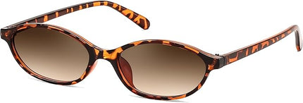 FEISEDY Retro Oval Cat Eye Sunglasses for Women 90s Narrow Lightweight Shades Y2k Trendy Sunnies B0257