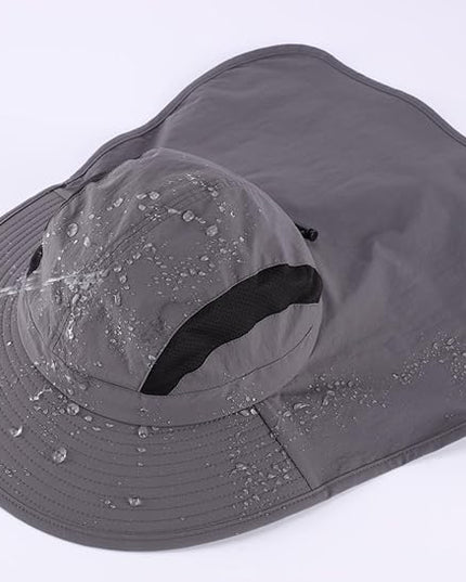 Home Prefer UPF 50+ Sun Hats for Men Women Wide Brim Fishing Hat with Neck Flap UV Protection Sunblock Safari Bucket Hat