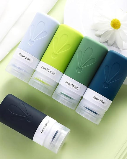 INSFIT Travel Bottles for Toiletries, TSA Approved 2oz Travel Size Toiletries, BPA Free Leak Proof Squeezable Silicone Tubes Travel Essentials for Shampoo Conditioner Lotion Soap