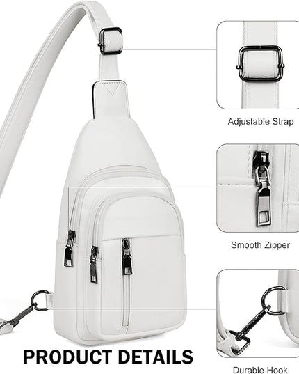MASINTOR Sling Bag for Women - Crossbody Bags Fanny Pack with Vegan Leather - Adjustable Sling Backack for Travel