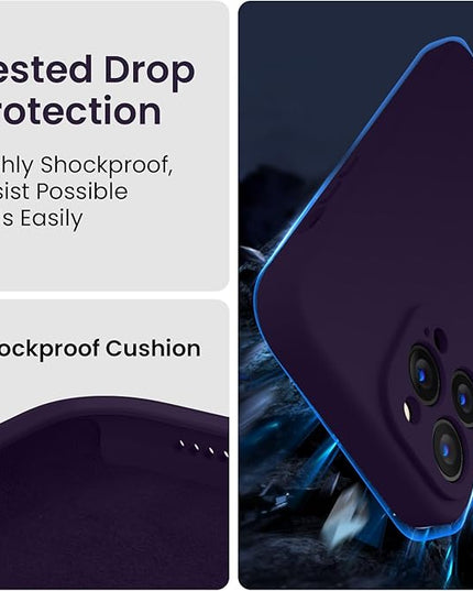 FireNova Designed for iPhone 14 Pro Max Case, Silicone Upgraded [Camera Protection] Case with [2 Screen Protectors], Soft Anti-Scratch Microfiber Lining Inside, 6.7 inch, Purple