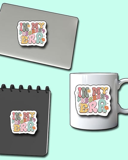 (3Pcs) in My Pregnant Era Sticker, Decal Gifts Decorate Books Laptop Phone Water Bottles Kindles Stickers Tumbler Sticker Waterproof Vinyl Decorate Sticker 3" Inch
