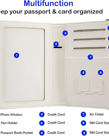 Passport Holder for Travel,Cute Passport Cover,Travel Wallet with Credit Card Slots Rfid passport Wallet Waterproof Documents Organizer Women Men (Reindeer)