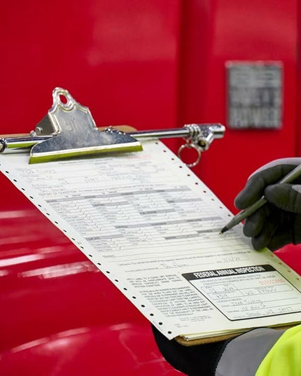J. J. Keller 100-Pack, Record of Annual Inspection Form with Inspection Label & Prenumbered Vinyl Adhesive Label 2-Ply, 2-Ply Carbonless Form, DOT Compliant