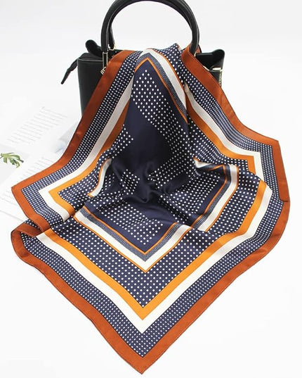ANDANTINO 100% Real Mulberry Silk Scarf -21'' x 21''- Lightweight Neckerchief –Women Men Small Square Digital Printed Scarves