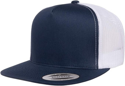 Yupoong 5-Panel YP Classic Trucker Cap | High Profile Flat Visor Snapback | OSFM | Bulk Packs Available