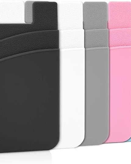 Senose Phone Wallet, Card Holder for Back of Phone Stick on Cellphone Cases Great Storage Compatible for iPhone/Android/Samsung Galaxy Pack of 5