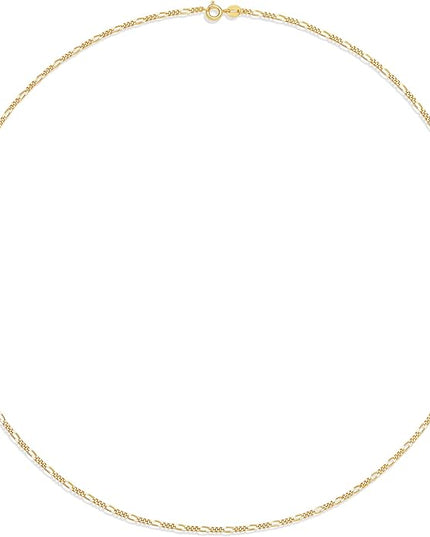 Amazon Essentials 14k Gold or Sterling Silver Plated Figaro Chain Necklace
