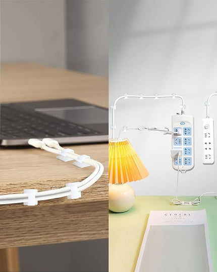 XHF 3/4” Adhesive Cable Wire Clips White 120pcs, Cable Staples Outdoor Cable Management Wire Organizer Cord Holder for Under Desk, Car, Wall, TV PC Ethernet Cable