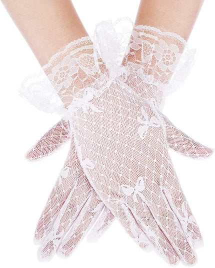 Sahabowi Satin Gloves Formal Bridal Banquet Party Wedding Opera Solid Colorful Mitten For Women