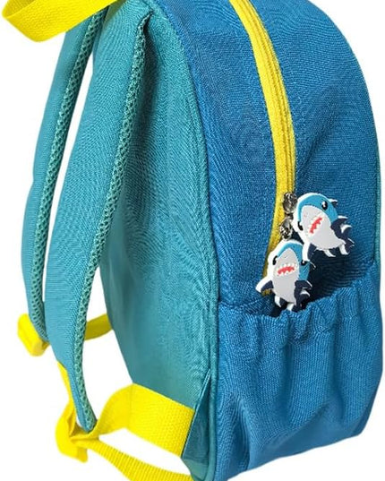 Kids Backpack for Boys and Girls, Kindergarten School Bag with Chest Strap (Blue Shark, 12 Inch)