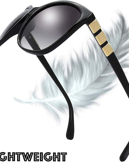 The Fresh Women's Oversized Square Jackie O Cat Eye Hybrid Butterfly Fashion Sunglasses - Exquisite Packaging