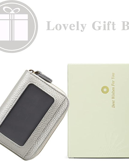GOIACII Small Genuine Leather Wallet for Women, RFID Blocking Credit Card Holder Wallet