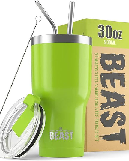 Beast 30 oz Tumbler Stainless Steel Vacuum Insulated Coffee Ice Cup Double Wall Travel Flask (Lemongrass Green)