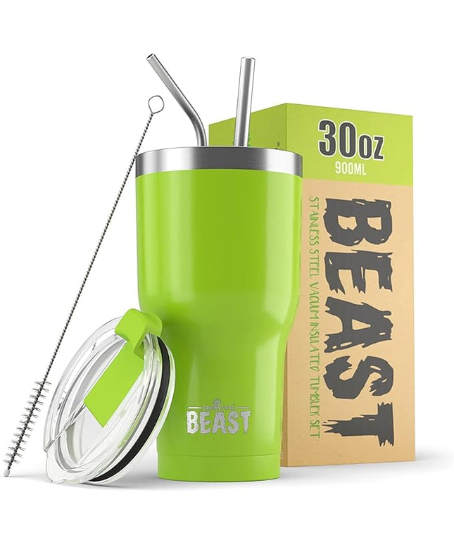 Beast 30 oz Tumbler Stainless Steel Vacuum Insulated Coffee Ice Cup Double Wall Travel Flask (Lemongrass Green)