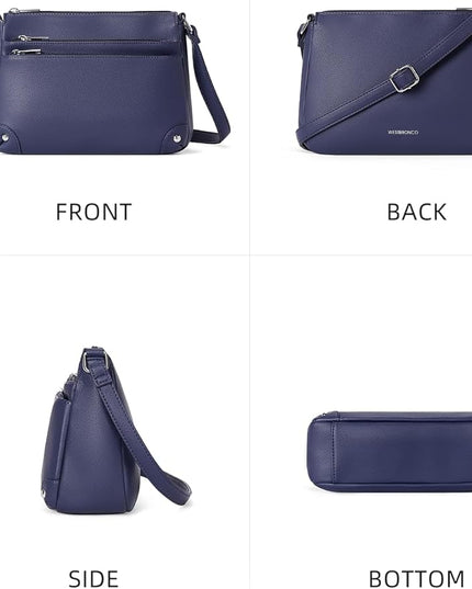 WESTBRONCO Crossbody Bags for Women, Medium Size Shoulder Handbags, Satchel Purse with Multi Zipper Pocket