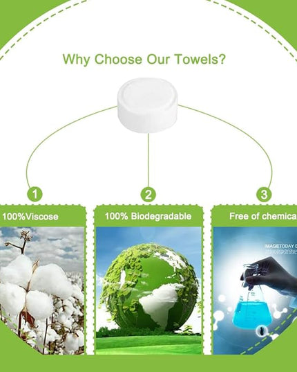 Compressed Towel Camping Hiking Travel Reusable Clean Towels Coin Tissues Bulk Pack 500Count