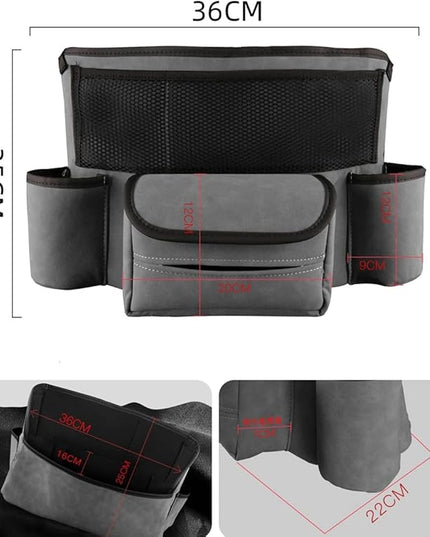 JEYODA Car Handbag Holder Between Seats Suede Large Capacity Car Purse Holder Automotive Consoles & Organizers for Document Phone Storage Car Organizer(1925-style 2 grey)