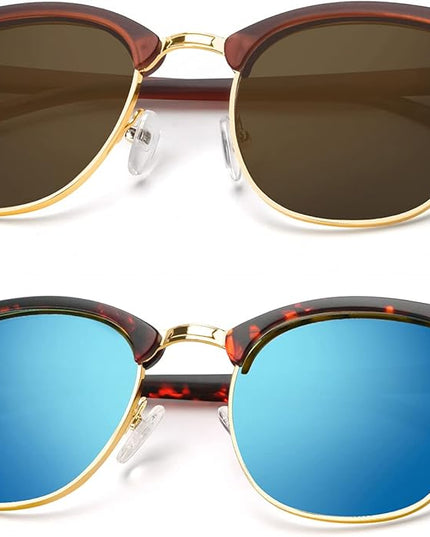 KALIYADI Polarized Sunglasses for Men and Women Semi-Rimless Frame Driving Sun glasses UV Blocking