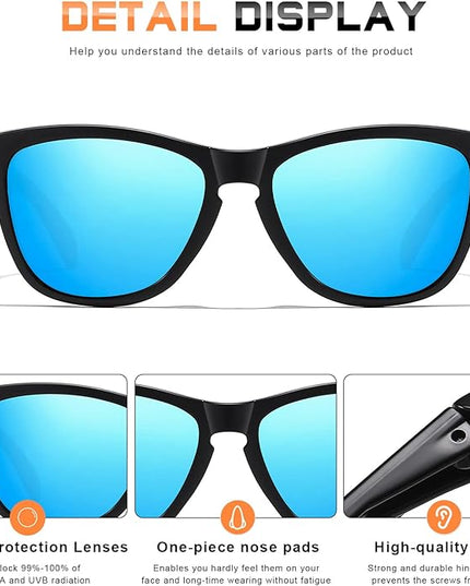 DANAMY Sunglasses Womens Polarized Sunglasses for Women Trendy Designer Mirrored UV400 Protection Sun Glasses