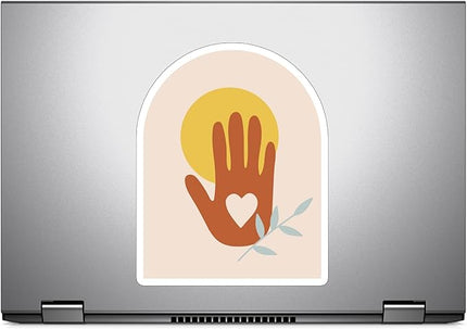 (3PCS) Sun Heart Hand Flowers Sticker for Phone Tablet Laptop Car Truck Window | 2" Sticker