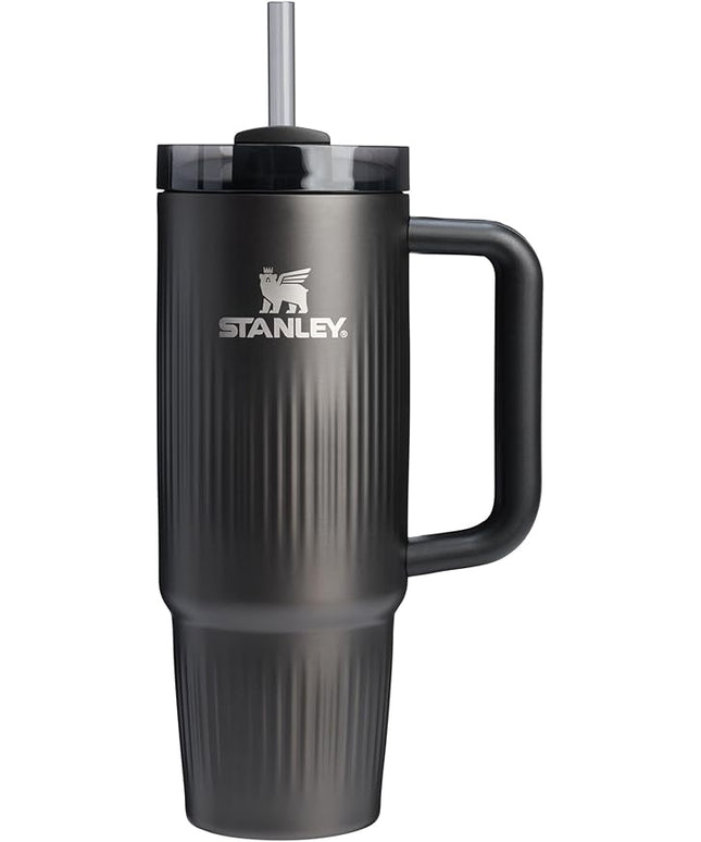 STANLEY Quencher H2.0 Tumbler with Handle and Straw 30 oz | Flowstate 3-Position Lid | Cup Holder Compatible for Travel | Insulated Stainless Steel Cup | BPA-Free | Fluted Black