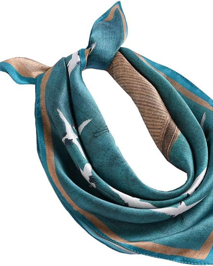 ANDANTINO 100% Mulberry Silk Scarf -21” Lightweight Square Neckerchief – Breathable Digital Printed Scarves with Gift Packed
