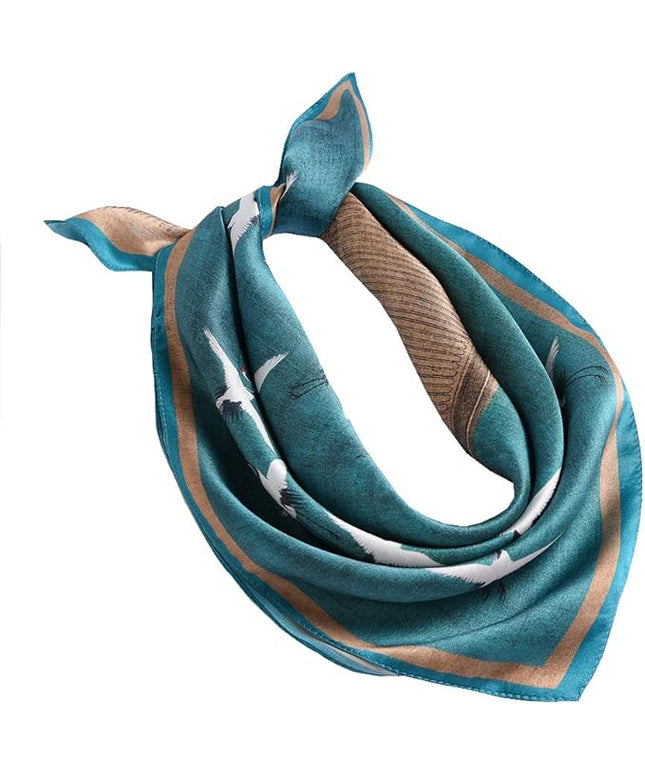 ANDANTINO 100% Mulberry Silk Scarf -21” Lightweight Square Neckerchief – Breathable Digital Printed Scarves with Gift Packed