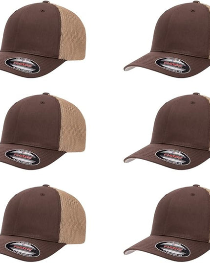 Flexfit 6511 Fitted Mid-Profile Stretchable Mesh Panels Trucker Cap | Bulk Pack Available