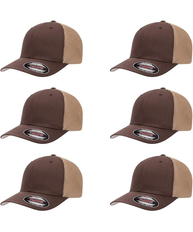 Flexfit 6511 Fitted Mid-Profile Stretchable Mesh Panels Trucker Cap | Bulk Pack Available