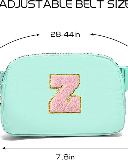 Gitus Belt Bag Fanny Pack Crossbody Bags with Initial Letter Patch Cute Stuff Birthday Gifts for Teenager Girls Trendy Preppy Stuff for Teen Girls Cool Stuff for Teens (Mint Green-Z)