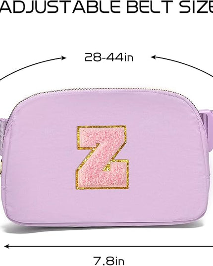 Gitus Initial Belt Bag Fanny Pack Crossbody Bag for Girls Birthday Gifts Age 8-10 Teen Girl Gifts Trend Stuff Personalized Letter Gifts for Daughter Sister (Lavender-Z)