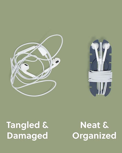 U Brands Oval Wired Ear Buds Cord Caterpillar Wrap, Set of 6 Cord Organizers for Apple Headphones Wired, Travel Essentials, Electronics Cable Management